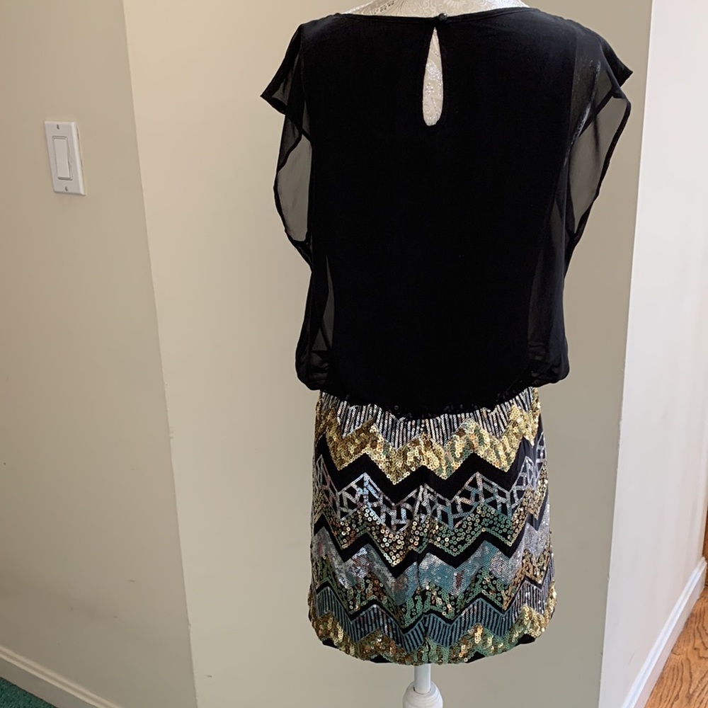 Stylish Chevron Pattern Sequin Bottom Mini Party … - image 4